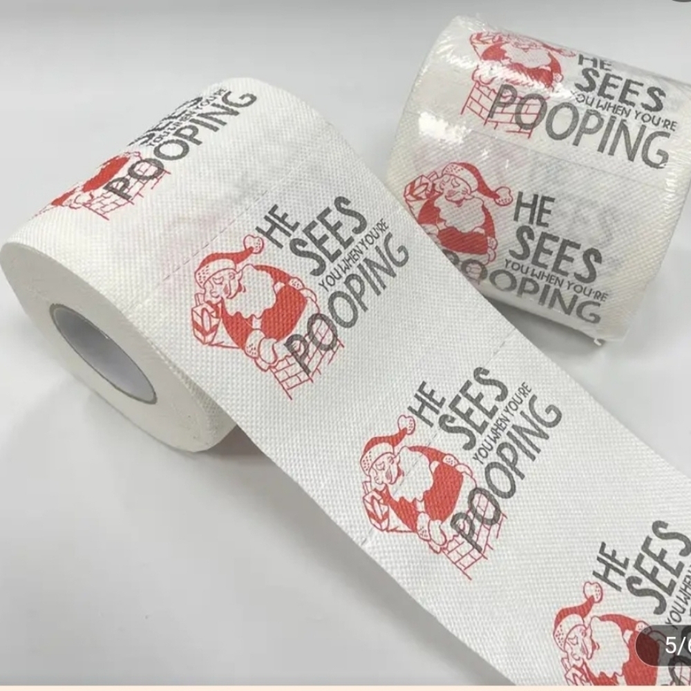 2 Roll of Santa Claus Funny Toilet Paper - Picture 4 of 6